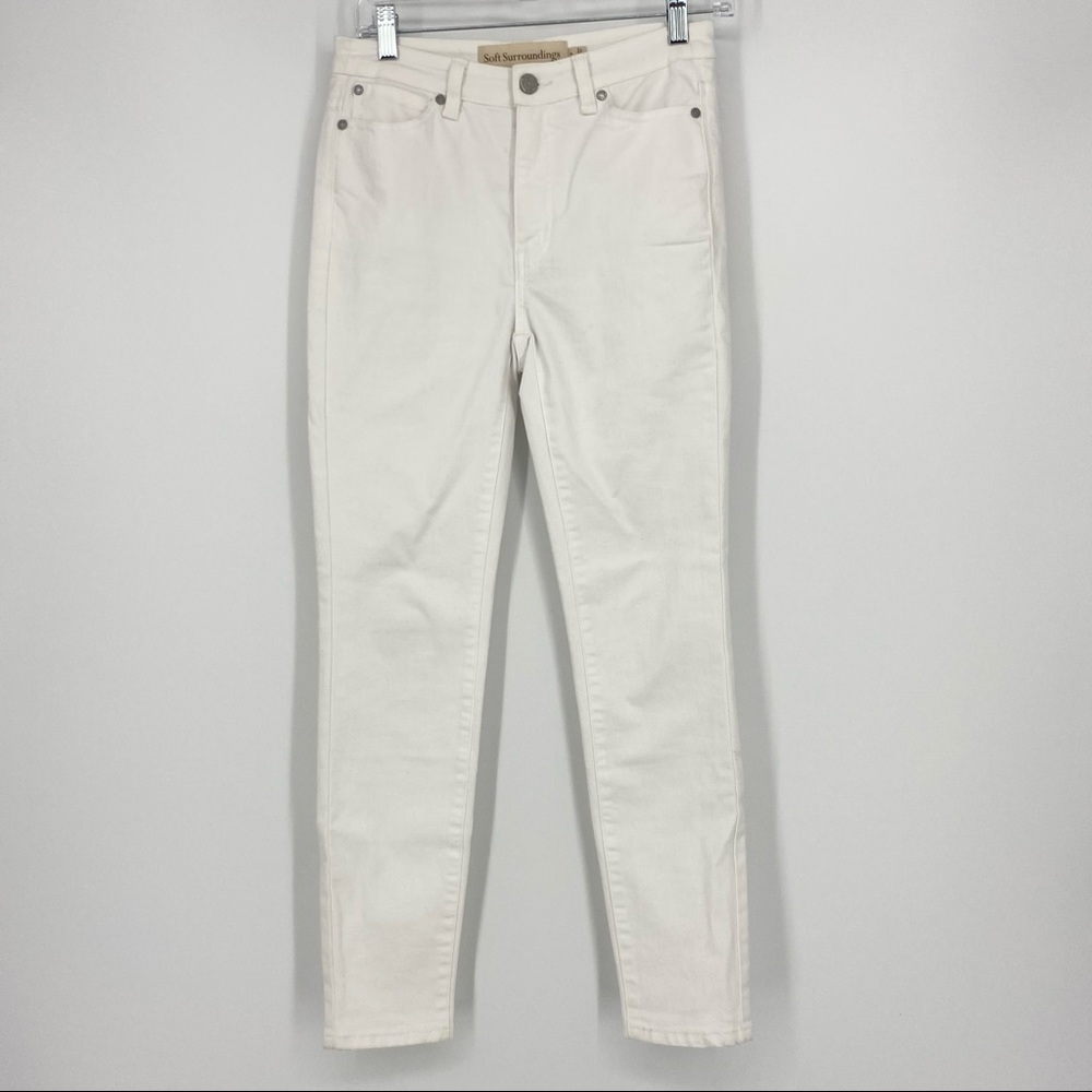 Soft Surroundings White Skinny Medium Rise Stretch 5 Pocket Design Jeans Size 2